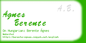 agnes berente business card